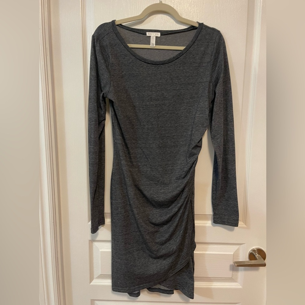 Leith long sleeve body-con charcoal Midi Dress size Large